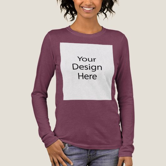 Bella+Canvas Tri-blend lange mouw shirt Maroon (Voorkant)