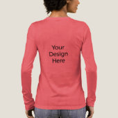 Bella+Canvas Tri-blend lange mouw shirt Rood (Achterkant)