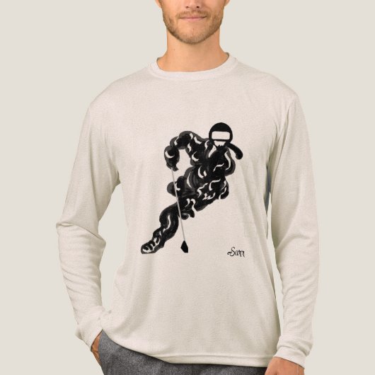 Bella Canvas Tri-blend Long Sleeve Shirt : Hockey (Voorkant volledig)