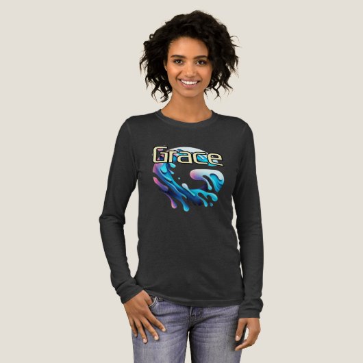 Bella+Canvas Tri-blend Shirt met lange mouwen, Sol (Voorkant)