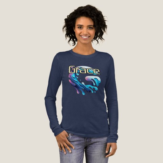 Bella+Canvas Tri-blend Shirt met lange mouwen, Sol (Voorkant)