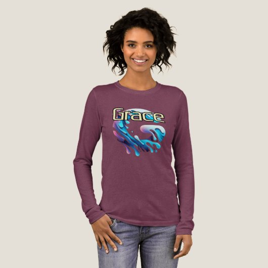 Bella+Canvas Tri-blend Shirt met lange mouwen, Sol (Voorkant)