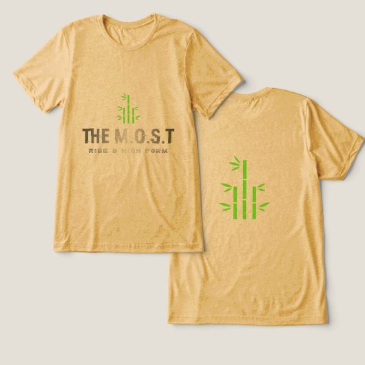 Bella+Canvas Tri-blend T-shirt (Mosterd) (Ontwerp Voorkant & Achterkant)