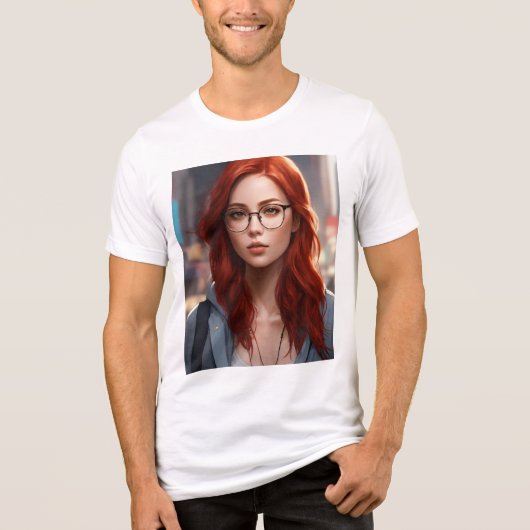 Bella+Canvas Tri-blend T-shirt, Wit, Volwassen L Shirt (Voorkant)