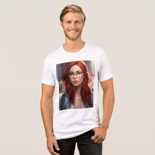 Bella+Canvas Tri-blend T-shirt, Wit, Volwassen L Tri-Blend Shirt (Voorkant volledig)