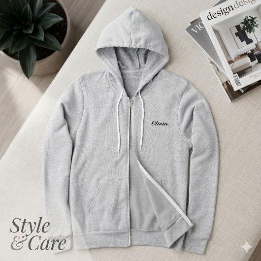 Bella Canvas Zip Hoodie met aangepaste naam