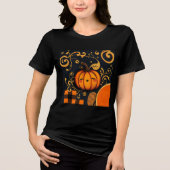 Bella-Canvas Zwart Halloween Pumpkin T-shirt (Voorkant)