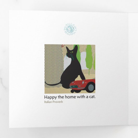 Bella Cat 7-9 drievoudige kaart (Binnenzijde eerst)