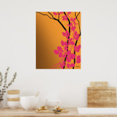 Bella Cherry Blossom | oranje tangerine fuchsia Poster (Keuken)