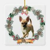 Bella Chihuahua Dog Photo Personalized Ceramic  Keramisch Ornament (Achterkant)
