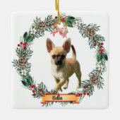 Bella Chihuahua Dog Photo Personalized Ceramic  Keramisch Ornament (Voorkant)