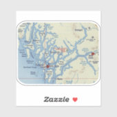 Bella Coola BC  kaart Sticker (Vel)