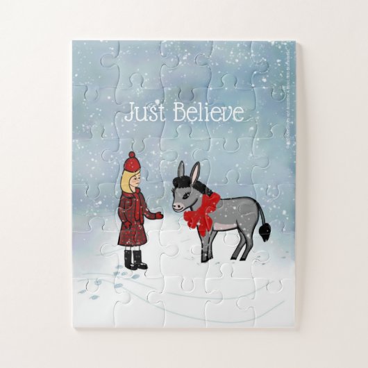 Bella & Daisy "Just Believe" Winterpuzzel Legpuzzel (Verticaal)