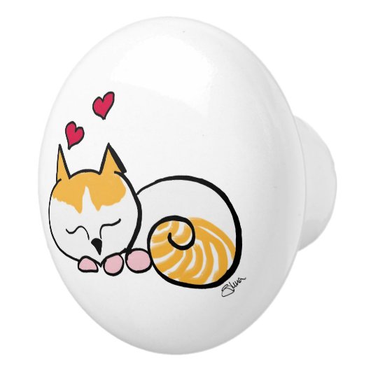 Bella de Cat Ceramic Knob Keramische Knop (Rechts)