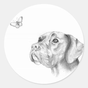 Bella Een Boxer Labrador Retriever Hond Vlinder Ronde Sticker