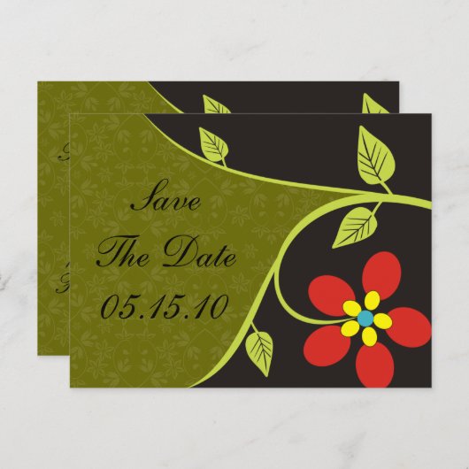 Bella Flora Bewaar de datum Briefkaarten (Voorkant / Achterkant)