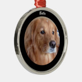 Bella Golden Retriever Round Ornament, aangepast Metalen Ornament (Rechts)