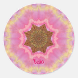BELLA ~  In Roze sticker gepersonaliseerd