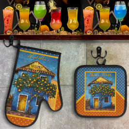 Bella Italia Mediterrane citrusboom Ovenwant & Pannenlap Set