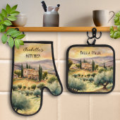 Bella Italia Toscaans Landschap Italiaans Ovenwant & Pannenlap Set