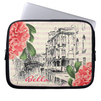 Bella Italy peony Laptop Hoesje Laptop Sleeve