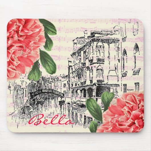 Bella Italy peony mousepad Muismat (Voorkant)