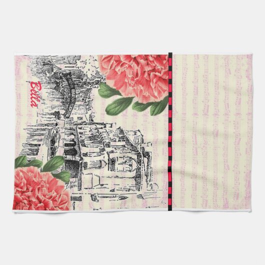 Bella Italy Peony Theedoek (Horizontaal)
