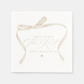 BELLA Ivory Bow Ze bindt het knoop Vrijgezellenfee Servet (Voorkant)