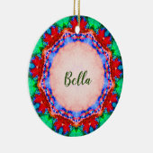 BELLA ~ Kerstmis Bord Fractal Personalized Keramisch Ornament (Rechts)