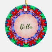 BELLA ~ Kerstmis Bord Fractal Personalized Keramisch Ornament (Voorkant)