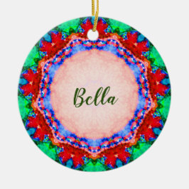 BELLA ~ Kerstmis Bord Fractal Personalized Keramisch Ornament