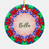 BELLA ~ Kerstmis Bord Fractal Personalized Keramisch Ornament (Achterkant)
