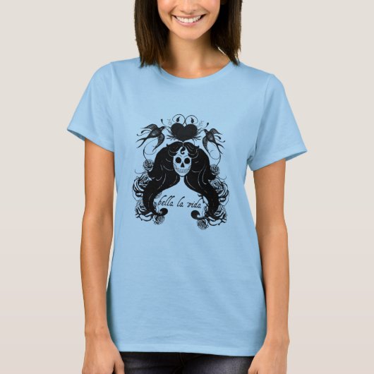 Bella la Vida skeleton Tattoo T-Shirt (Voorkant)