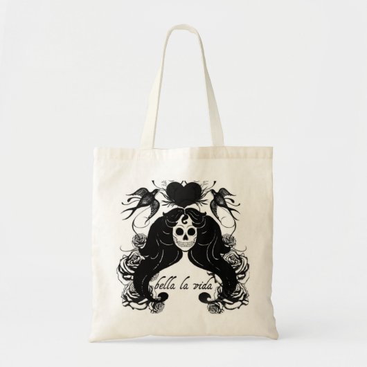 Bella la Vida Tattoo Geïnspireerd Green Bag Tote Bag (Voorkant)
