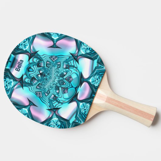 BELLA ~ MARSHMALLOWS ~ Roze Blue Fractal ~ Tafeltennisbatje (Zijkant)