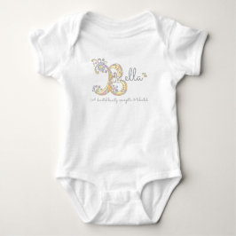 Bella meisjes B naam betekent monogram babykleding Romper