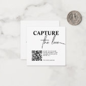 BELLA Modern Deel de Liefde QR Code Tafel Kaarten Notitiekaartje (Voorkant / Achterkant in situ)