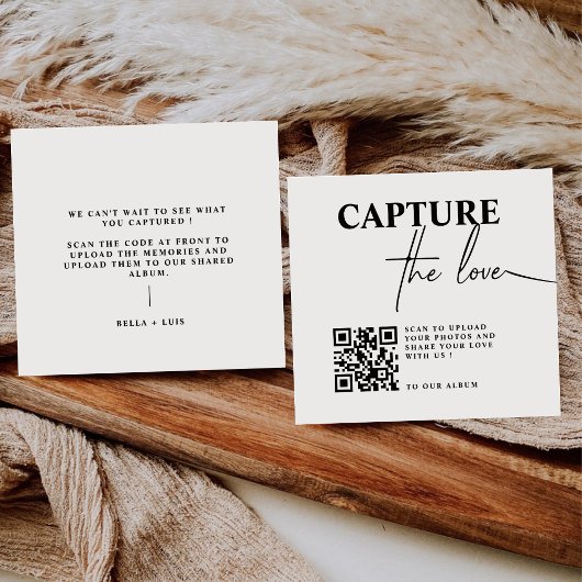 BELLA Modern Deel de Liefde QR Code Tafel Kaarten Notitiekaartje