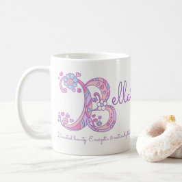 Bella-naam betekent hartbloem B monogram mok