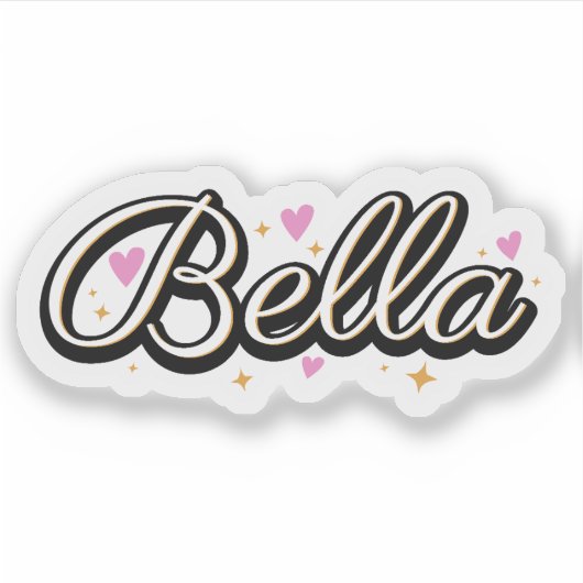 Bella naam schattig ontwerp sticker (Voorkant)