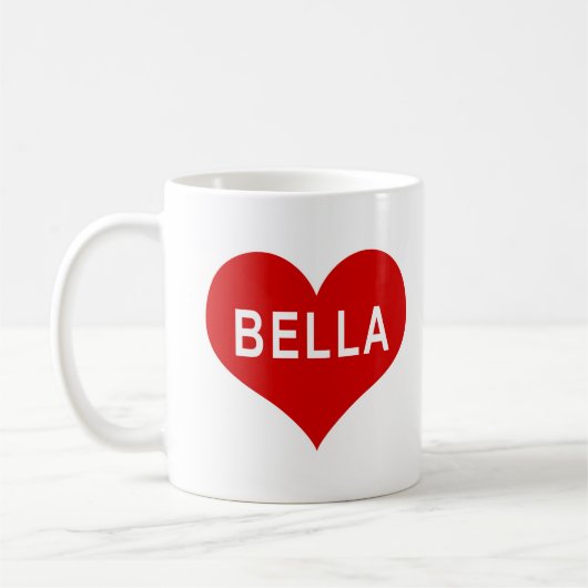 BELLA NAME Rode Hart van Liefde Koffiemok (Links)