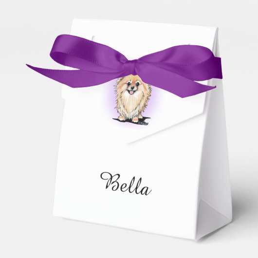 Bella Pomeranian Party Favor Bag Bedankdoosjes (Voorkant Zijde)