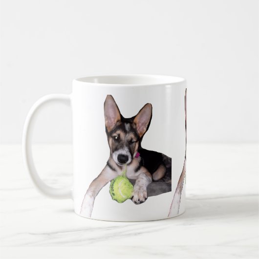 Bella Puppy w/Ball Koffiemok (Links)