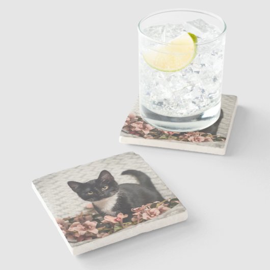  Bella-Roos Stenen Onderzetter (Zijkant)