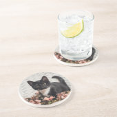 Bella-Roos Zandsteen Onderzetter (Zijkant)