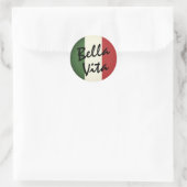 Bella Vita Italiaans Vlag Ronde Label Stickers (Tas)