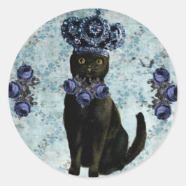 Bella Zwart Kat Sticker Seal Label