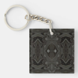 Belladonna Abstract Black and Gray Fluid Art Sleutelhanger