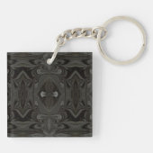 Belladonna Abstract Black and Gray Fluid Art Sleutelhanger (Achterkant)