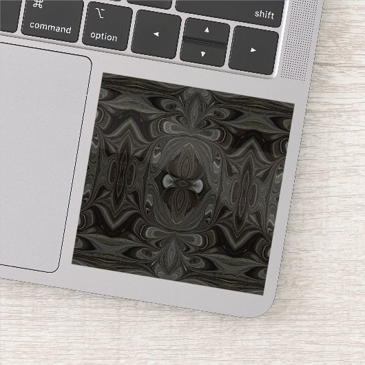 Belladonna Abstract Black and Gray Fluid Art Sticker (Detail)